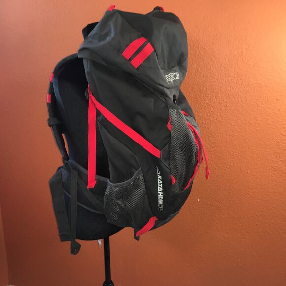 Jansport Katahdin 50 Backpack Grey Red Hiking Outdoor Camping Trail Pack Bag - Picture 2 of 11